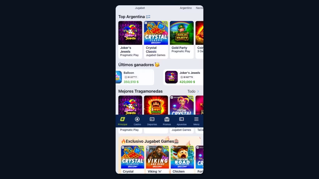 App Jugabet para Android
