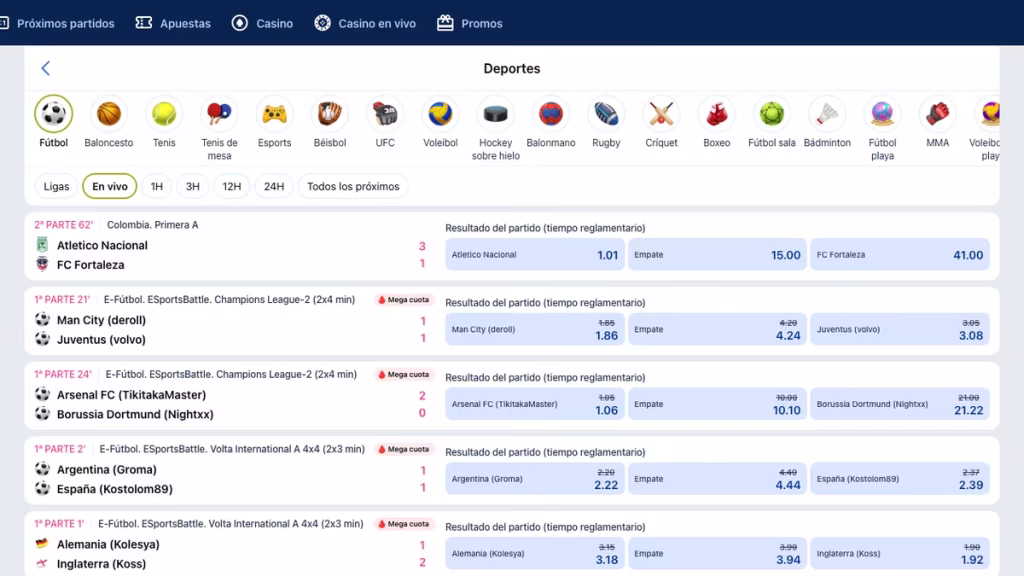 Apuestas deportivas en Jugabet