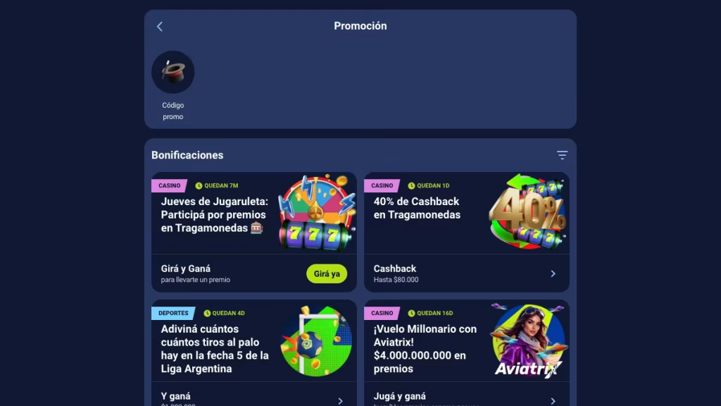 Código promocional Jugabet